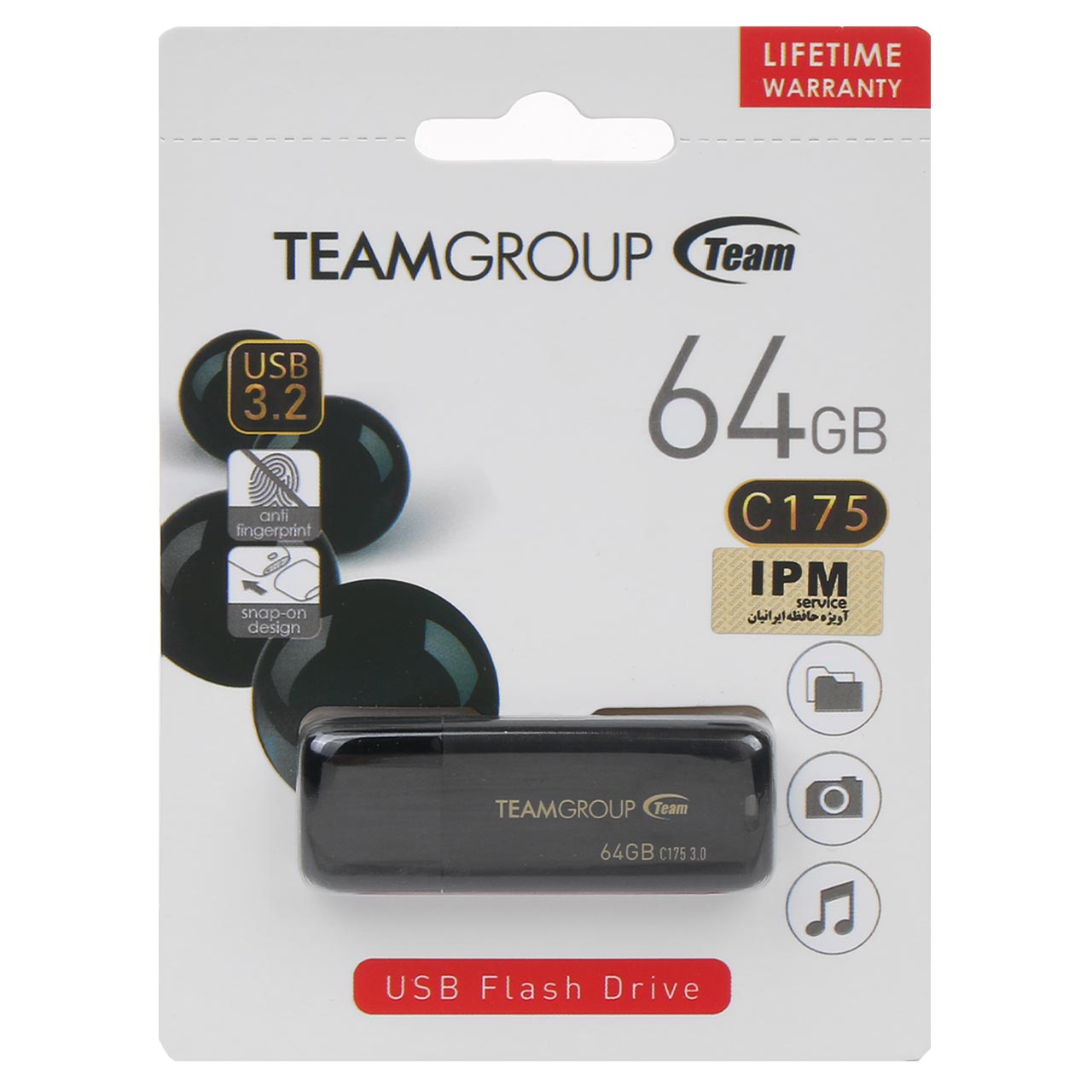 TeamGroup C175 Black USB3.2 Flash Memory-64GB